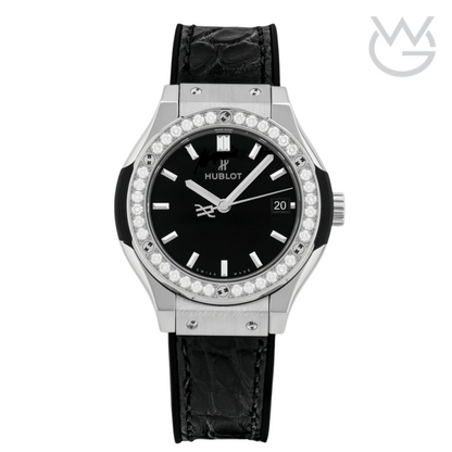 Hublot Classic Fusion Ladies Watch – Black Dial & Diamond Detail - View 1