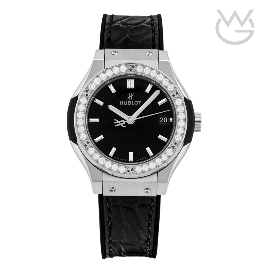 Hublot Classic Fusion Ladies Watch – Black Dial & Diamond Detail - View 1