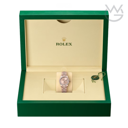 Rolex Datejust – 28 Rose Dial Diamond Bezel