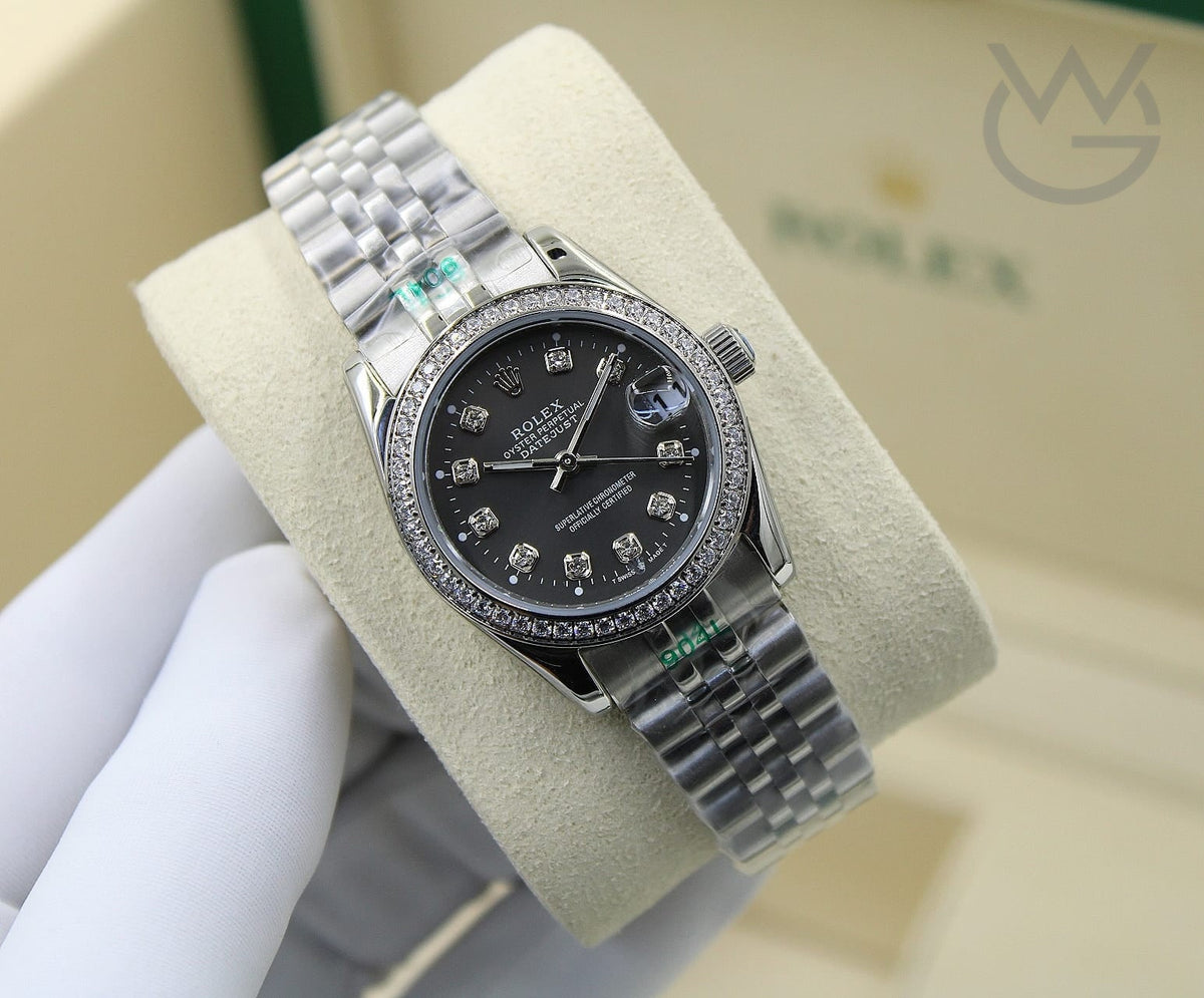 Rolex Lady-Datejust – Black Dial & Diamond Bezel - View 4