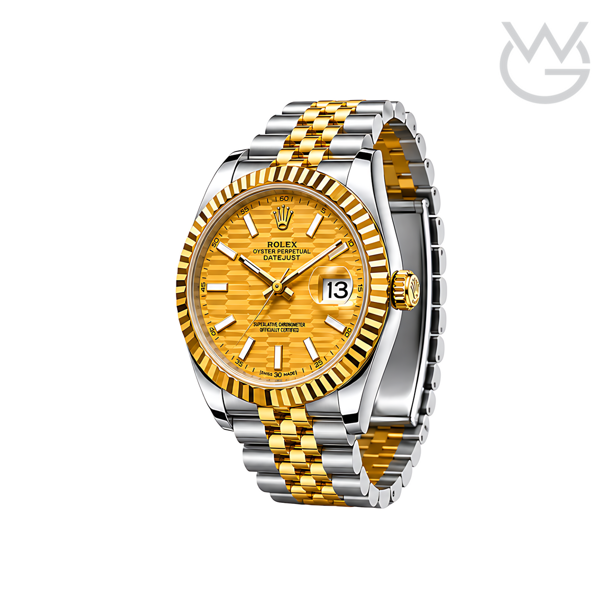 Rolex Datejust – Mint Gold White Dial Silver Gold