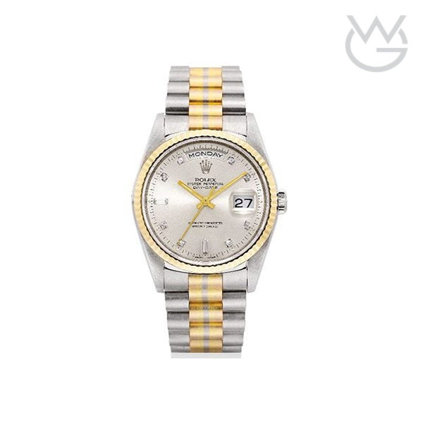 Rolex Day-Date – White Dial Yellow Silver