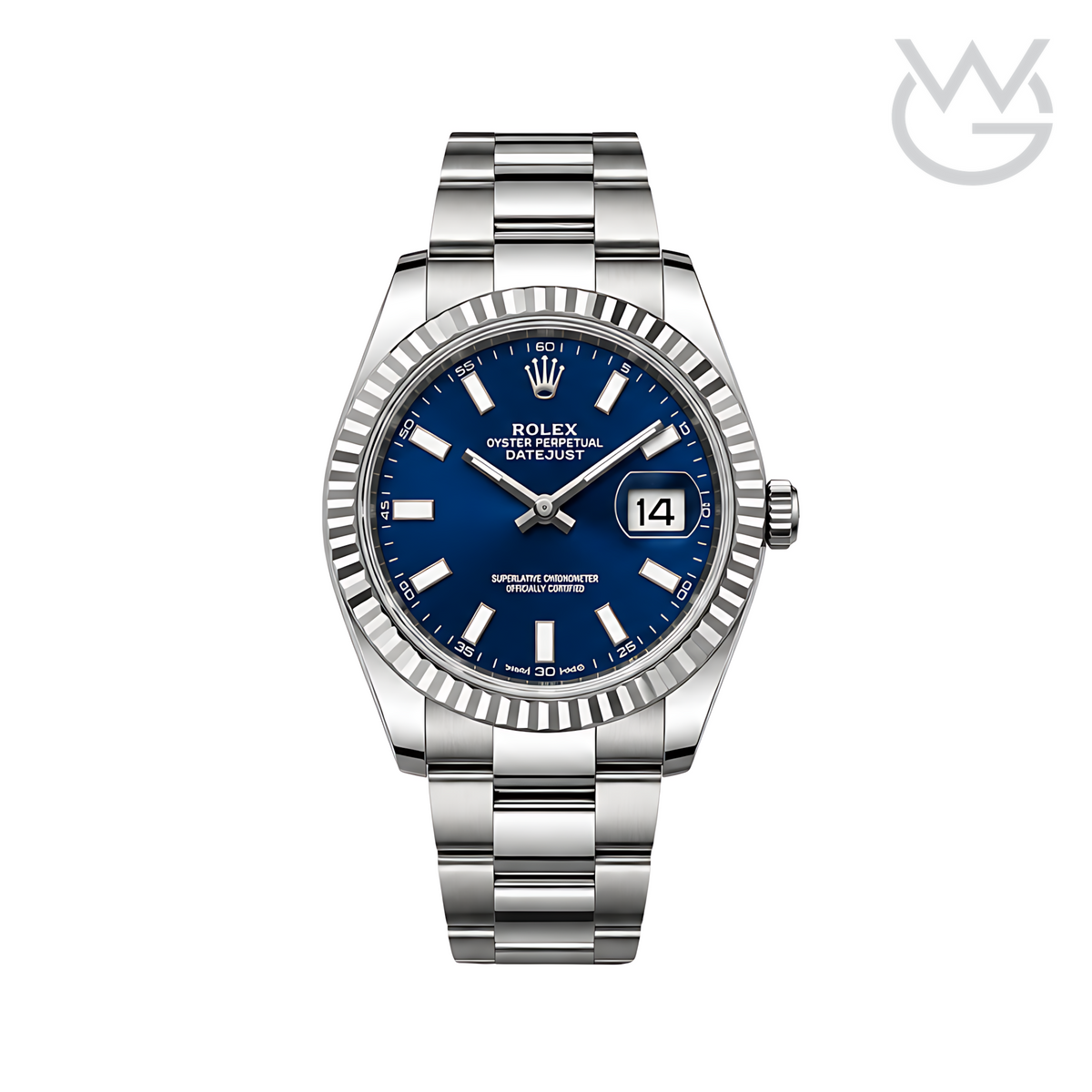 Rolex Datejust – Blue Dial Fluted Bezel Silver
