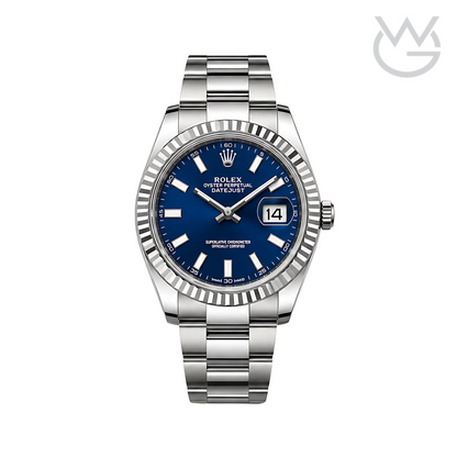 Rolex Datejust – Blue Dial Fluted Bezel Silver