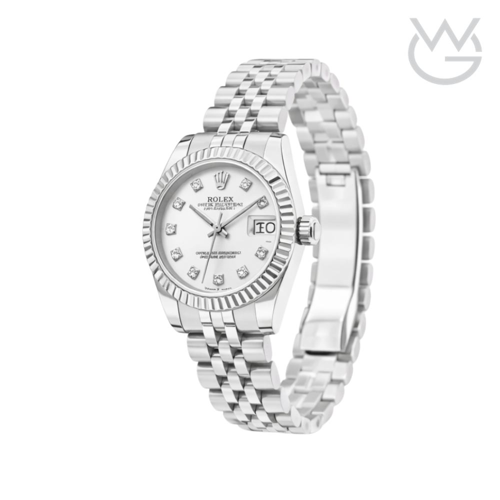 Rolex Datejust – Silver Diamond Dial Fluted Bezel