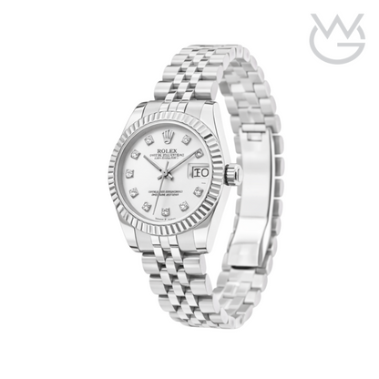 Rolex Datejust – Silver Diamond Dial Fluted Bezel