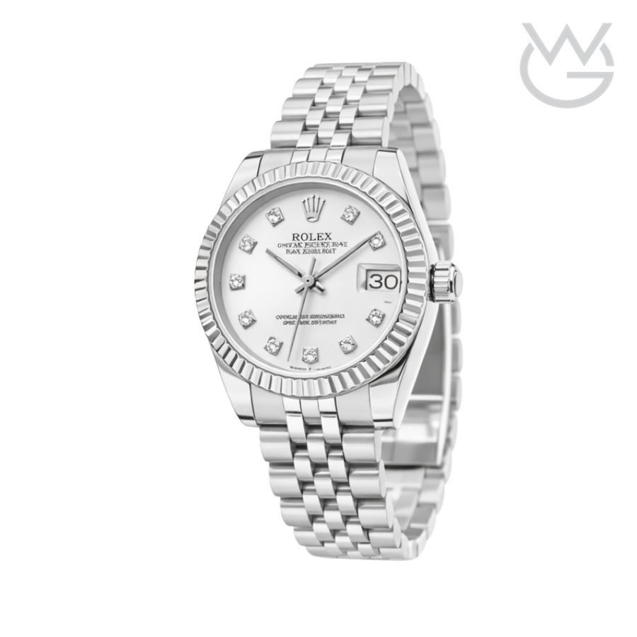 Rolex Datejust – Silver Diamond Dial Fluted Bezel