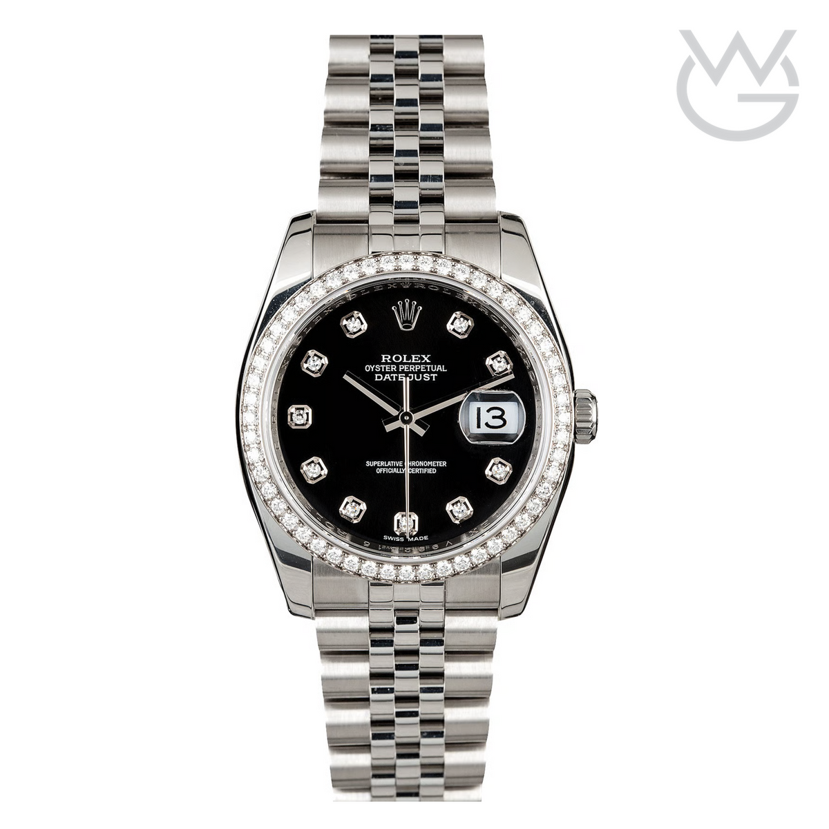 Rolex Lady-Datejust – Black Dial & Diamond Bezel - View 1