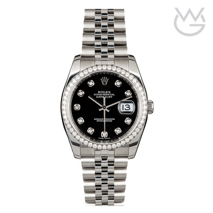 Rolex Lady-Datejust – Black Dial & Diamond Bezel - View 1