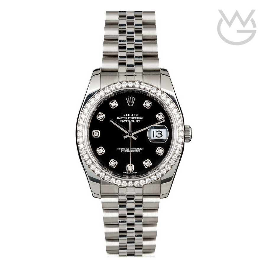 Rolex Lady-Datejust – Black Dial & Diamond Bezel - View 1