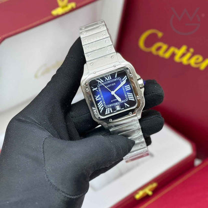 Cartier Santos de Cartier – Steel Blue Dial