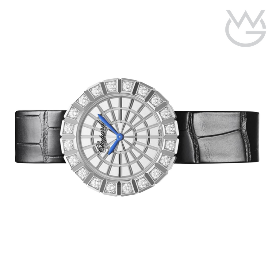 Chopard Ladies Watch – Diamond Detail & Black Leather Strap - View 2