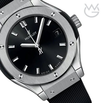 Hublot Classic Fusion Ladies Watch – Black Dial & Rubber Strap - View 3