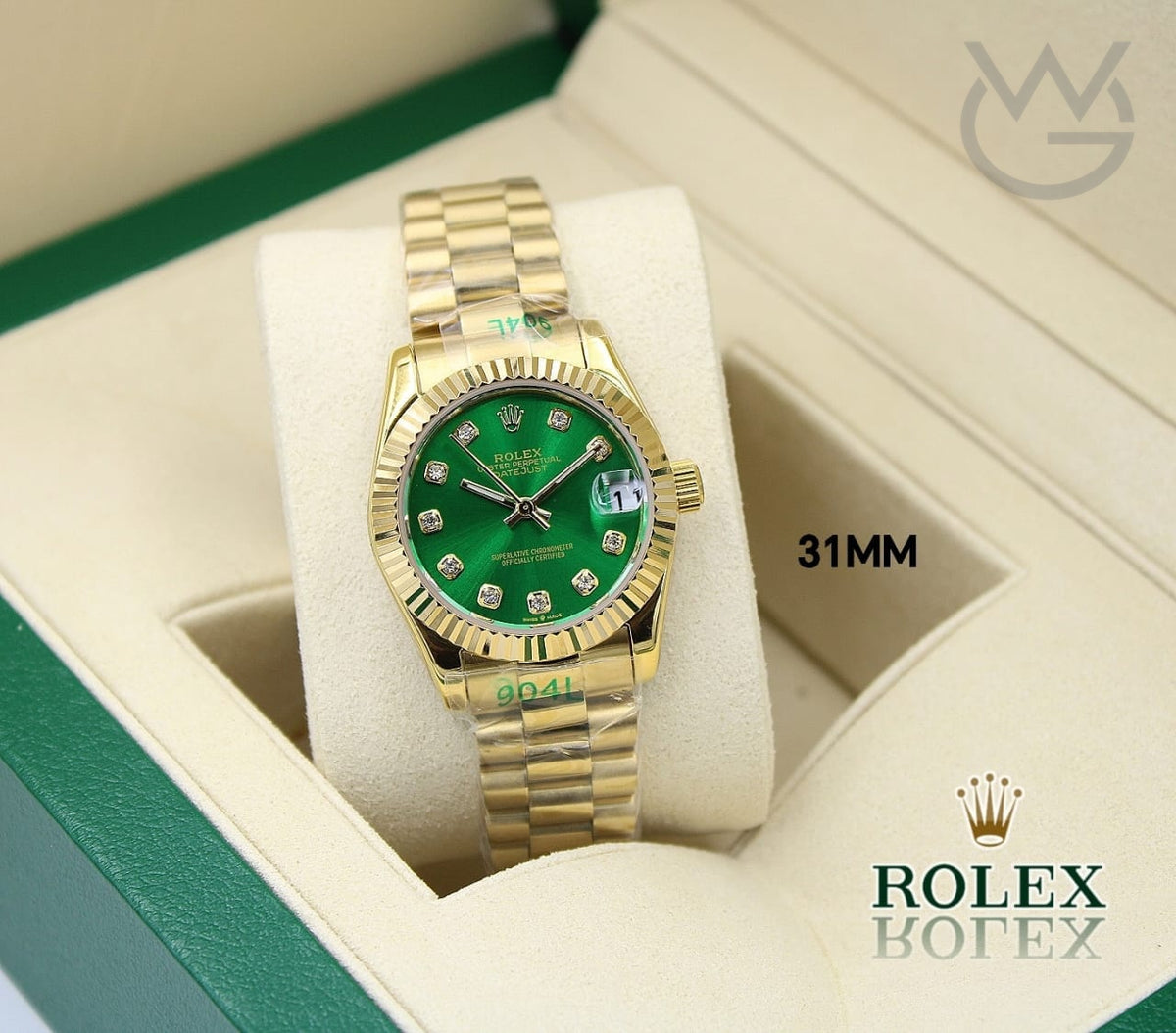 Rolex Lady-Datejust – Green Gem Dial, Yellow Gold Tone - View 6