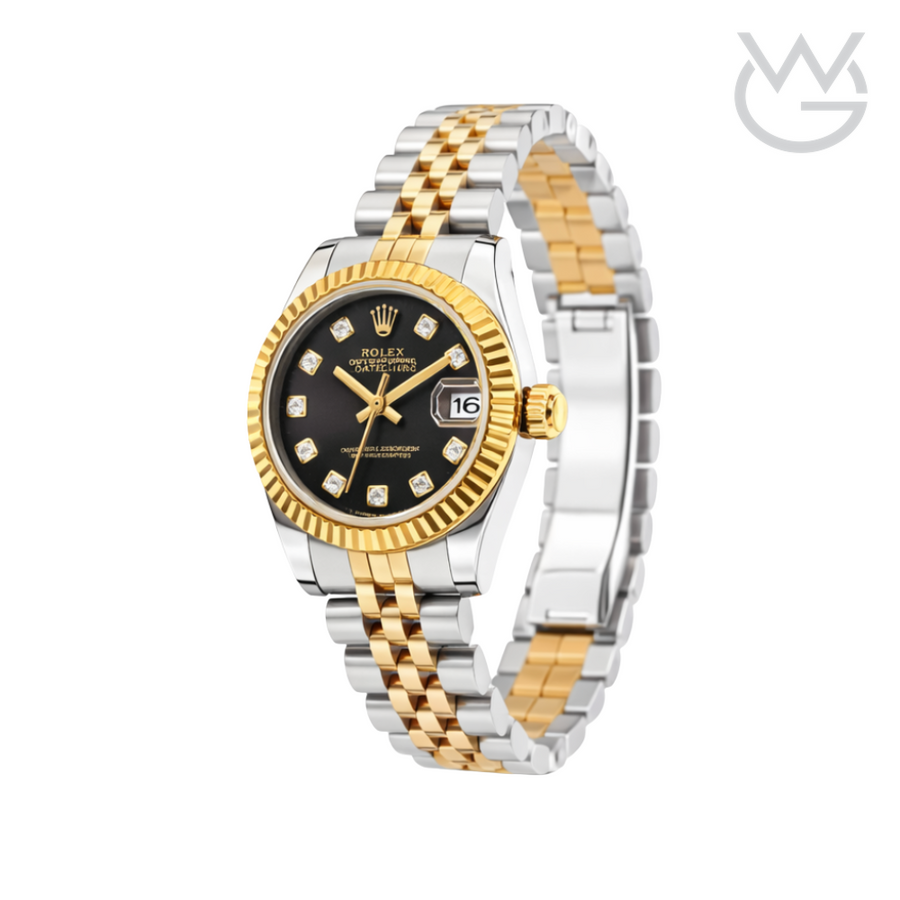 Rolex Datejust – Two-Tone Black Diamond Dial Fluted