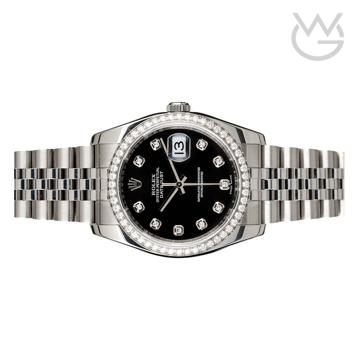 Rolex Lady-Datejust – Black Dial & Diamond Bezel - View 2