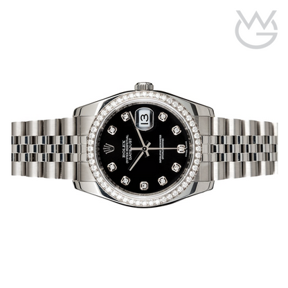 Rolex Lady-Datejust – Black Dial & Diamond Bezel - View 2