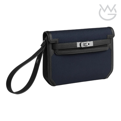 Hermès Depeche 25 Pouch – Bleu Marine / Noir - View 2