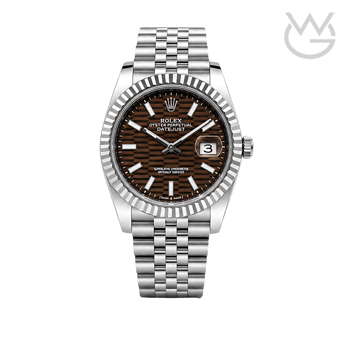 Rolex Datejust – Brown Waffle Dial Silver