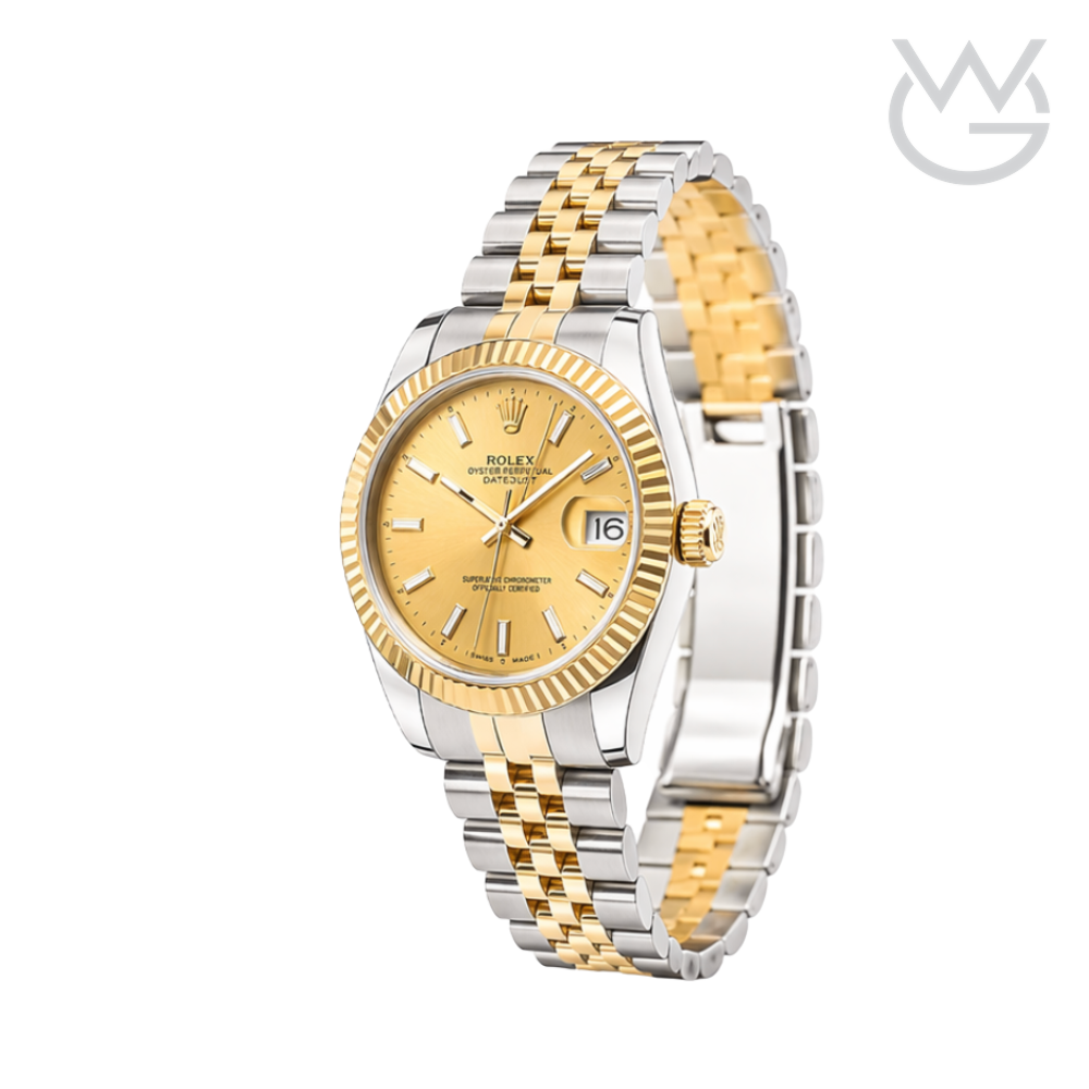 Rolex Datejust – Golden Dial Fluted Bezel