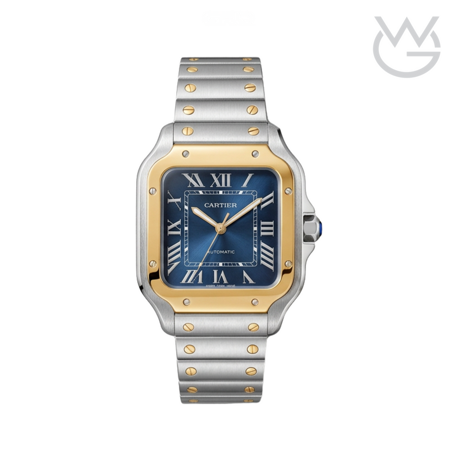 Cartier Santos de Cartier – Two-Tone Blue Dial Large