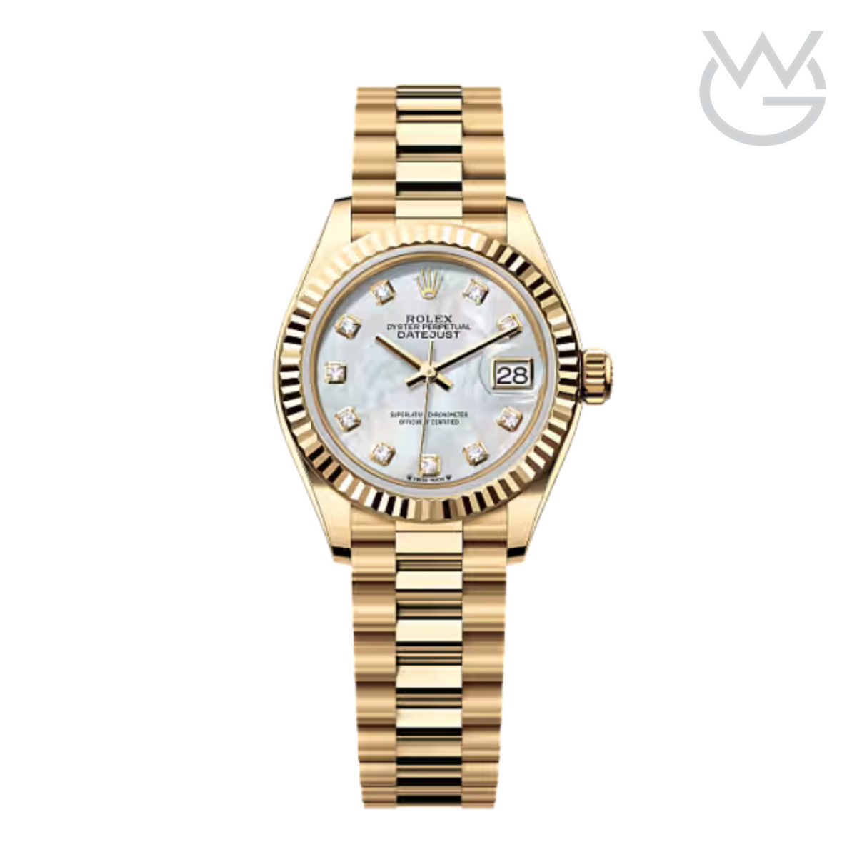 Rolex Lady-Datejust – Yellow Gold Tone & White Diamond Dial - View 1