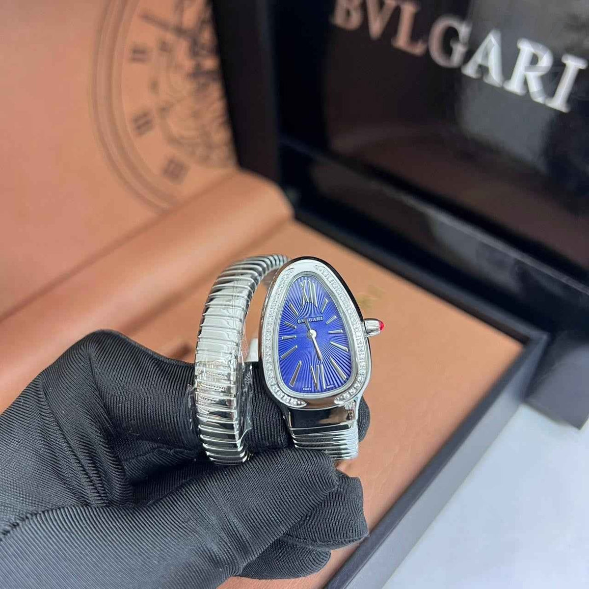 Bvlgari Serpenti Tubogas – Blue Dial Silver Steel