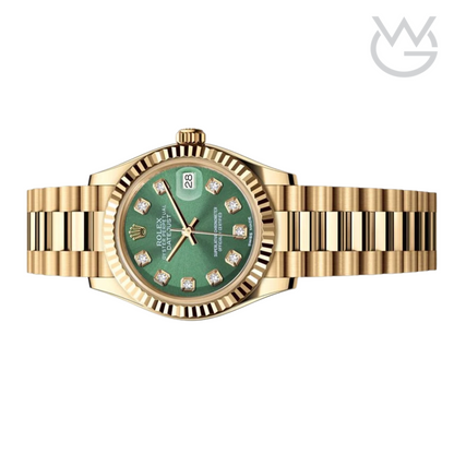 Rolex Lady-Datejust – Green Gem Dial, Yellow Gold Tone - View 3