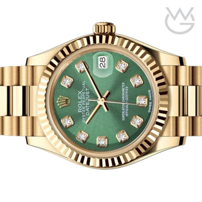 Rolex Lady-Datejust – Green Gem Dial, Yellow Gold Tone - View 2