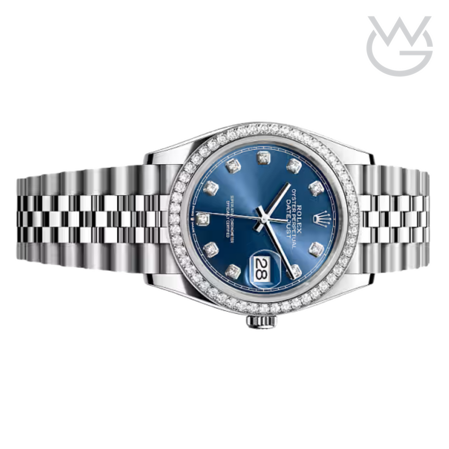 Rolex Lady-Datejust – Blue Dial & Diamond Detail - View 2