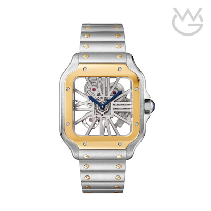 Cartier Santos Skeleton Two-Tone Steel & Yellow Gold