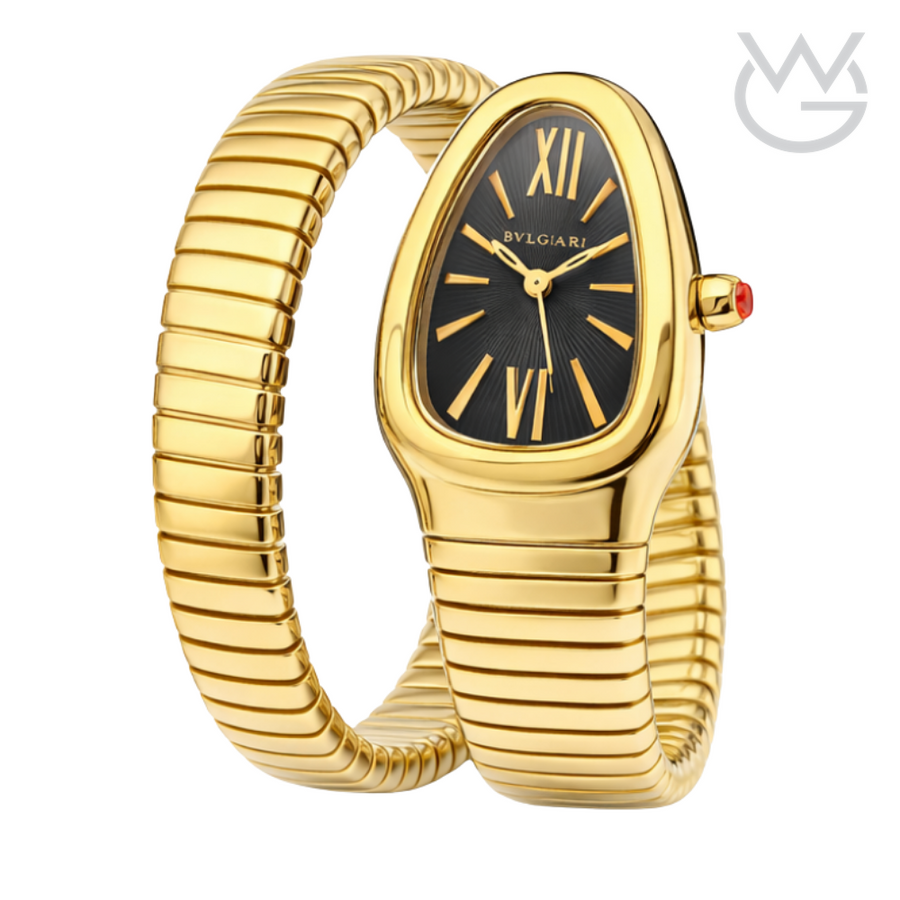 Bvlgari Serpenti Tubogas – Gold Steel and Black Dial