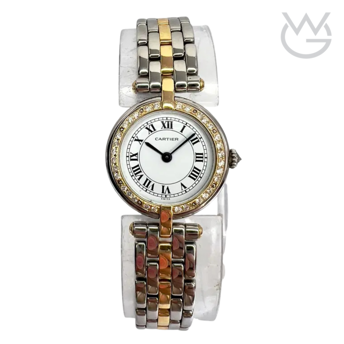 Cartier Round Ladies Watch – Two Tone & Diamond Detail - View 1