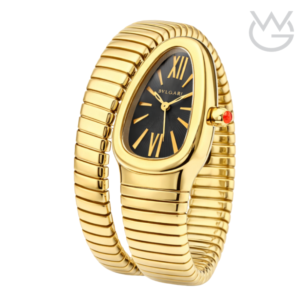 Bvlgari Serpenti Tubogas – Gold Steel and Black Dial