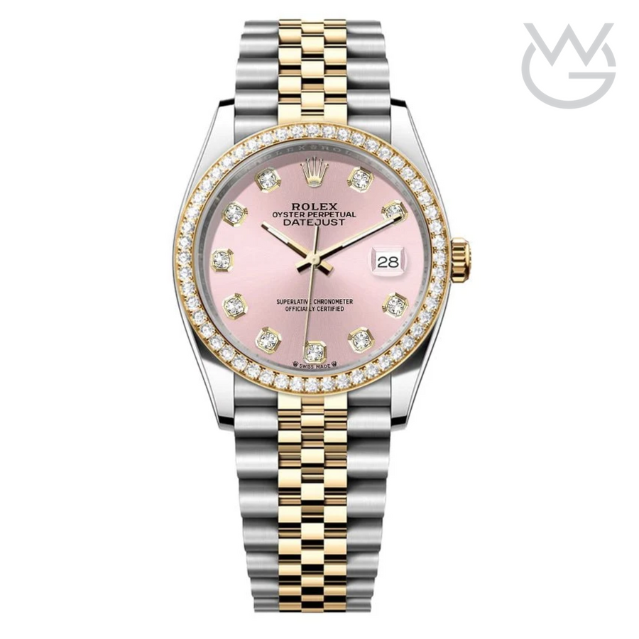 Rolex Lady-Datejust – Two Tone, Pink Dial & Diamond Detail - View 1