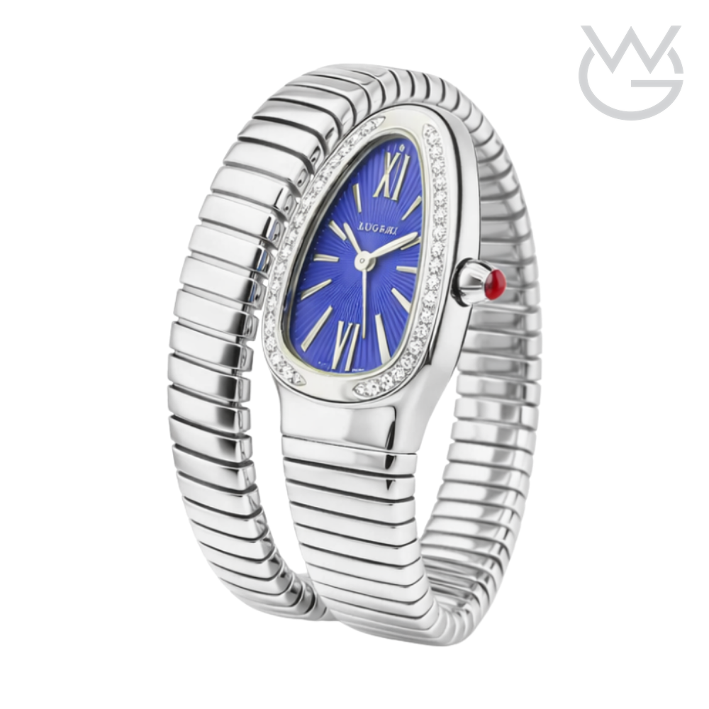 Bvlgari Serpenti Tubogas – Blue Dial Silver Steel