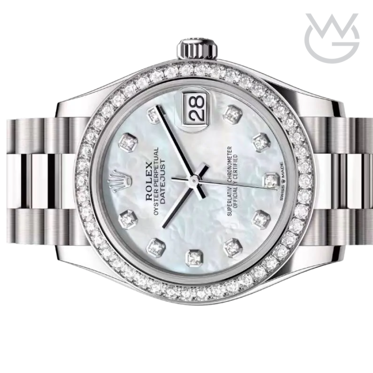 Rolex Lady-Datejust – White Dial & Diamond Detail - View 3
